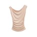 One-Shoulder Slant Neck Pleated Fitted Knit Top Summer Minimalist Slimming Off-Shoulder Unique One-Shoulder Slant Neck Pleated Fitted Knit Top Summer Minimalist Slimming Off-Shoulder Unique