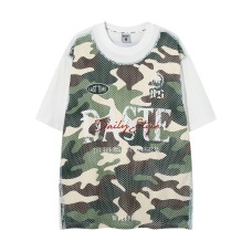 Fake two camouflage short sleeves