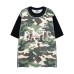 Fake two camouflage short sleeves