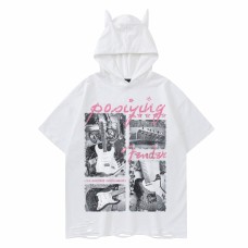 Devil Horn Guitar Printed Short Sleeve