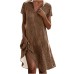 Polka Dot Print Short Sleeve V-Neck Loose Fit Casual Summer Dress