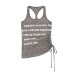 Stripe Tank Top Adjustable Drawstring Waist  Sleeveless Top