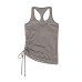 Stripe Tank Top Adjustable Drawstring Waist  Sleeveless Top
