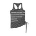 Stripe Tank Top Adjustable Drawstring Waist  Sleeveless Top