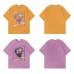 Portrait print embellishing short sleeves Portrait print embellishing short sleeves