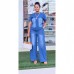 Fashion Washed Blue Loose Short Sleeve Denim Women's Set Casual Style