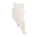 Spicy girl asymmetrical pleated sleeveless top
