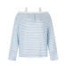 Stripe Off-Shoulder Cover-Up for Women,Loose and Slimming Lightweight Sun Protection