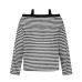 Stripe Off-Shoulder Cover-Up for Women,Loose and Slimming Lightweight Sun Protection