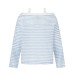 Stripe Off-Shoulder Cover-Up for Women,Loose and Slimming Lightweight Sun Protection