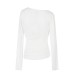 Solid Color Asymmetrical Shoulder Neckline Tunic Long Sleeve Top