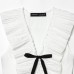 Bow decoration small pleated layered sleeveless top