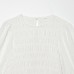 Round neck bubble short sleeved checkered honeycomb top