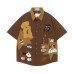 Coffee Dog Embroidered Short Sleeve