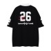 Short sleeves with alphanumeric printing