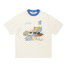 Wave Point Dog Illustration Short Sleeve