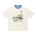 Wave Point Dog Illustration Short Sleeve