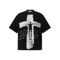 Wear and tear cross shaped short sleeves