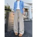 Classic Vertical Stripe Pleated Wide-Leg Straight Casual Pants