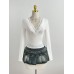 Deep V slim fit long sleeved top