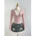 Deep V slim fit long sleeved top