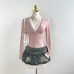 Deep V slim fit long sleeved top