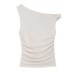 Spicy girl pleated asymmetrical sleeveless top