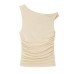 Spicy girl pleated asymmetrical sleeveless top
