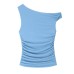 Spicy girl pleated asymmetrical sleeveless top