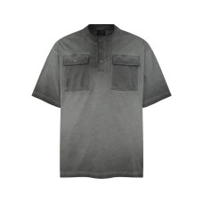 Washed and worn gradient short sleeves