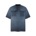 Washed and worn gradient short sleeves