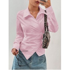 Irregular collar tied top