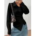 Irregular collar tied top