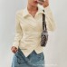 Irregular collar tied top