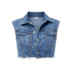 Sleeveless lapel top