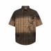 Gradient plaid thorn short sleeved shirt