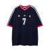 Striped football jersey short sleeved