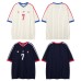 Striped football jersey short sleeved