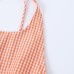 Spicy girl plaid neck hanging collar balloon top Spicy girl plaid neck hanging collar balloon top