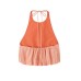 Spicy girl plaid neck hanging collar balloon top Spicy girl plaid neck hanging collar balloon top