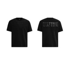 Pure Cotton Patchwork Stud Embroidery Print Black Short Sleeve Men Pure Cotton Patchwork Stud Embroidery Print Black Short Sleeve Men