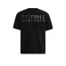 Pure Cotton Patchwork Stud Embroidery Print Black Short Sleeve Men