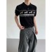 Polo Neck Short Sleeve Top for Men Vintage Style Casual Wear Polo Neck Short Sleeve Top for Men Vintage Style Casual Wear