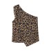 Spicy girl irregular leopard print sloping shoulder sleeveless top Spicy girl irregular leopard print sloping shoulder sleeveless top
