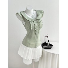 Pleated slim fit top