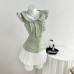 Pleated slim fit top