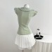Pleated slim fit top