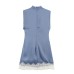 Lace Detail Satin Texture Dress