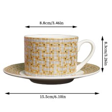 European Style Bone China Coffee Cups and Saucers Set, Porcelain Teacup Set with Spoons for Afternoon Tea, Home & Office Use European Style Bone China Coffee Cups and Saucers Set, Porcelain Teacup Set with Spoons for Afternoon Tea, Home & Office Use