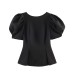 Minimalist women's bubble sleeve top
